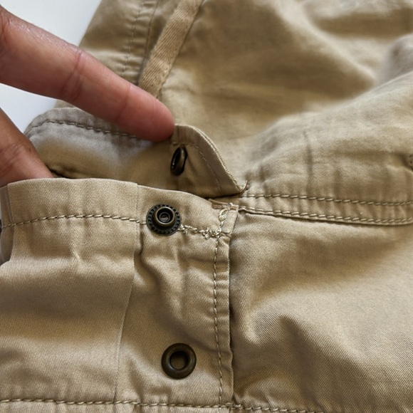 Women's Black and Tan adjustable drawstring Shorts elastic waistband tan cargo - Picture 10 of 17